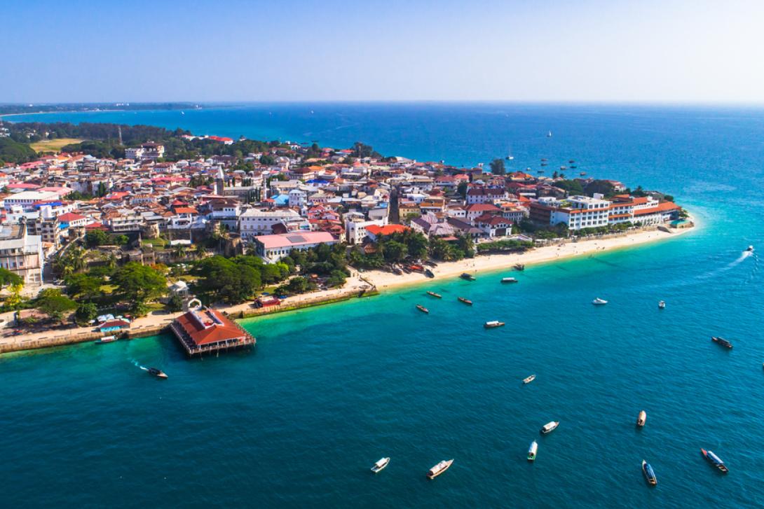 The busy coast of Tanzania viewed from the sky The coast of Tanzania, one of the places Backpack University students will be able to visit during their trip